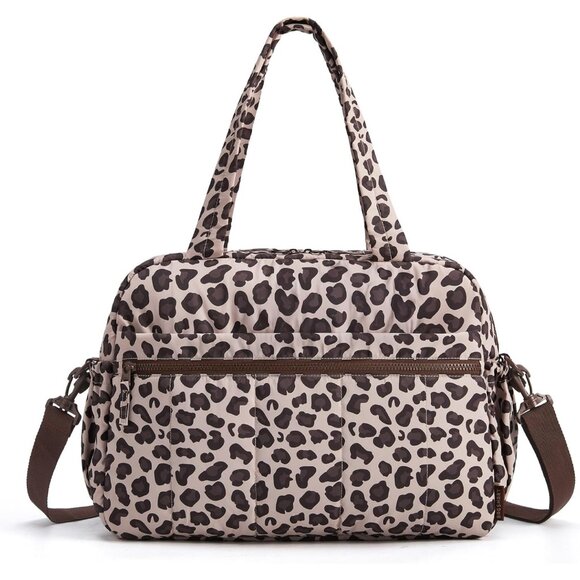Handbags - Women Twilight Leopard Imported Lightweight Water Resistant Gym Carry On Bag